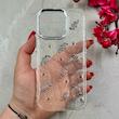 قاب گوشی iPhone 16 Pro آیفون شفاف شاین لنز کرومی برجسته طرح مار خاکستری کد 86495