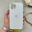 قاب گوشی iPhone 12 Pro Max آیفون مدل PVD اورجینال ضد خش پشت گلس شیشه ای ونیزکیس Veniz Case محافظ لنز دار سفید کد 84368