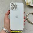 قاب گوشی iPhone 15 Pro Max آیفون مدل PVD اورجینال ضد خش پشت گلس شیشه ای ونیزکیس Veniz Case محافظ لنز دار سفید کد 84387