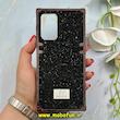 قاب گوشی Galaxy A23 سامسونگ صندوقی اورجینال شاین نگین سواروسکی پلاک آینه ای مشکی کد 86301