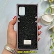 قاب گوشی Galaxy A31 سامسونگ صندوقی اورجینال شاین نگین سواروسکی پلاک آینه ای مشکی کد 86302