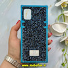 قاب گوشی Galaxy A31 سامسونگ صندوقی اورجینال شاین نگین سواروسکی پلاک آینه ای سرمه ای کد 86303