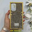 قاب گوشی Galaxy A53 سامسونگ صندوقی اورجینال شاین نگین سواروسکی پلاک آینه ای طلایی کد 86311