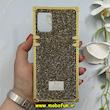 قاب گوشی Galaxy A71 سامسونگ صندوقی اورجینال شاین نگین سواروسکی پلاک آینه ای طلایی کد 86314