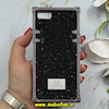قاب گوشی iPhone 7 / iPhone 8 / iPhone SE 2020 / iPhone SE 2022 آیفون صندوقی اورجینال شاین نگین سواروسکی پلاک آینه ای مشکی کد 86322