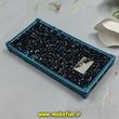 قاب گوشی iPhone 7 / iPhone 8 / iPhone SE 2020 / iPhone SE 2022 آیفون صندوقی اورجینال شاین نگین سواروسکی پلاک آینه ای سرمه ای کد 86323