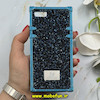 قاب گوشی iPhone 7 / iPhone 8 / iPhone SE 2020 / iPhone SE 2022 آیفون صندوقی اورجینال شاین نگین سواروسکی پلاک آینه ای سرمه ای کد 86323