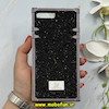 قاب گوشی iPhone 7 Plus / iPhone 8 Plus آیفون صندوقی اورجینال شاین نگین سواروسکی پلاک آینه ای مشکی کد 86325