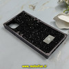 قاب گوشی iPhone 11 آیفون صندوقی اورجینال شاین نگین سواروسکی پلاک آینه ای مشکی کد 86328