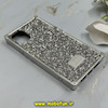 قاب گوشی iPhone 11 آیفون صندوقی اورجینال شاین نگین سواروسکی پلاک آینه ای نقره ای کد 86329