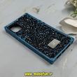 قاب گوشی iPhone 11 آیفون صندوقی اورجینال شاین نگین سواروسکی پلاک آینه ای سرمه ای کد 86330