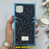 قاب گوشی iPhone 11 Pro Max آیفون صندوقی اورجینال شاین نگین سواروسکی پلاک آینه ای سرمه ای کد 86331