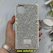 قاب گوشی iPhone 11 Pro Max آیفون صندوقی اورجینال شاین نگین سواروسکی پلاک آینه ای نقره ای کد 86332
