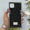 قاب گوشی iPhone 11 Pro Max آیفون صندوقی اورجینال شاین نگین سواروسکی پلاک آینه ای مشکی کد 86333
