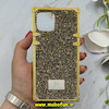 قاب گوشی iPhone 12 / iPhone 12 Pro آیفون صندوقی اورجینال شاین نگین سواروسکی پلاک آینه ای طلایی کد 86335