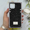 قاب گوشی iPhone 12 / iPhone 12 Pro آیفون صندوقی اورجینال شاین نگین سواروسکی پلاک آینه ای مشکی کد 86336