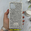 قاب گوشی iPhone 12 / iPhone 12 Pro آیفون صندوقی اورجینال شاین نگین سواروسکی پلاک آینه ای نقره ای کد 86337