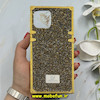 قاب گوشی iPhone 12 Pro Max آیفون صندوقی اورجینال شاین نگین سواروسکی پلاک آینه ای طلایی کد 86343