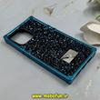قاب گوشی iPhone 13 Pro آیفون صندوقی اورجینال شاین نگین سواروسکی پلاک آینه ای سرمه ای کد 86346