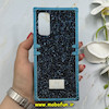 قاب گوشی Galaxy S20 FE سامسونگ صندوقی اورجینال شاین نگین سواروسکی پلاک آینه ای سرمه ای کد 86370