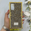 قاب گوشی Galaxy S20 FE سامسونگ صندوقی اورجینال شاین نگین سواروسکی پلاک آینه ای طلایی کد 86372