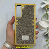 قاب گوشی Galaxy S21 FE سامسونگ صندوقی اورجینال شاین نگین سواروسکی پلاک آینه ای طلایی کد 86377