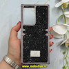 قاب گوشی Galaxy S21 Ultra سامسونگ صندوقی اورجینال شاین نگین سواروسکی پلاک آینه ای مشکی کد 86382