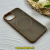 قاب گوشی iPhone 15 آیفون پشت مات PC مگ سیف دار اصلی درجه یک یونیک کیس Unique Case اورجینال دور سیلیکونی عسلی کد 85359