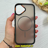 قاب گوشی iPhone 16 آیفون پشت مات PC مگ سیف دار اصلی درجه یک یونیک کیس Unique Case اورجینال دور سیلیکونی مشکی کد 85363