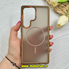 قاب گوشی Galaxy S25 Ultra سامسونگ پشت مات PC مگ سیف دار اصلی درجه یک یونیک کیس Unique Case اورجینال دور سیلیکونی عسلی کد 85377