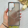 قاب گوشی Galaxy S25 Ultra سامسونگ پشت مات PC مگ سیف دار اصلی درجه یک یونیک کیس Unique Case اورجینال دور سیلیکونی طوسی کد 85380