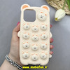 قاب گوشی iPhone 12 Pro Max / iPhone 13 Pro Max آیفون سیلیکونی پاک کنی طرح خرسی تدی پاپیت کرم کد 83055