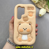 قاب گوشی Galaxy S25 Ultra سامسونگ سیلیکونی پاک کنی طرح خرسی BEAR پاپ سوکت برجسته کد 83091