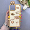 قاب گوشی iPhone 12 Pro Max / iPhone 13 Pro Max آیفون سیلیکونی پاک کنی CUTE BEAR طرح تدی برجسته کرم کد 83054