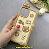 قاب گوشی iPhone 12 Pro Max / iPhone 13 Pro Max آیفون سیلیکونی پاک کنی CUTE BEAR طرح تدی برجسته کرم کد 83054