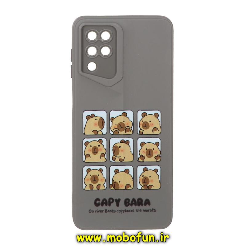 قاب گوشی Galaxy A12 / Galaxy M12 سامسونگ Porsche Design سیلیکونی ژله ای محافظ لنز دار فانتزی خرسی کیوت خاکستری کد 74784