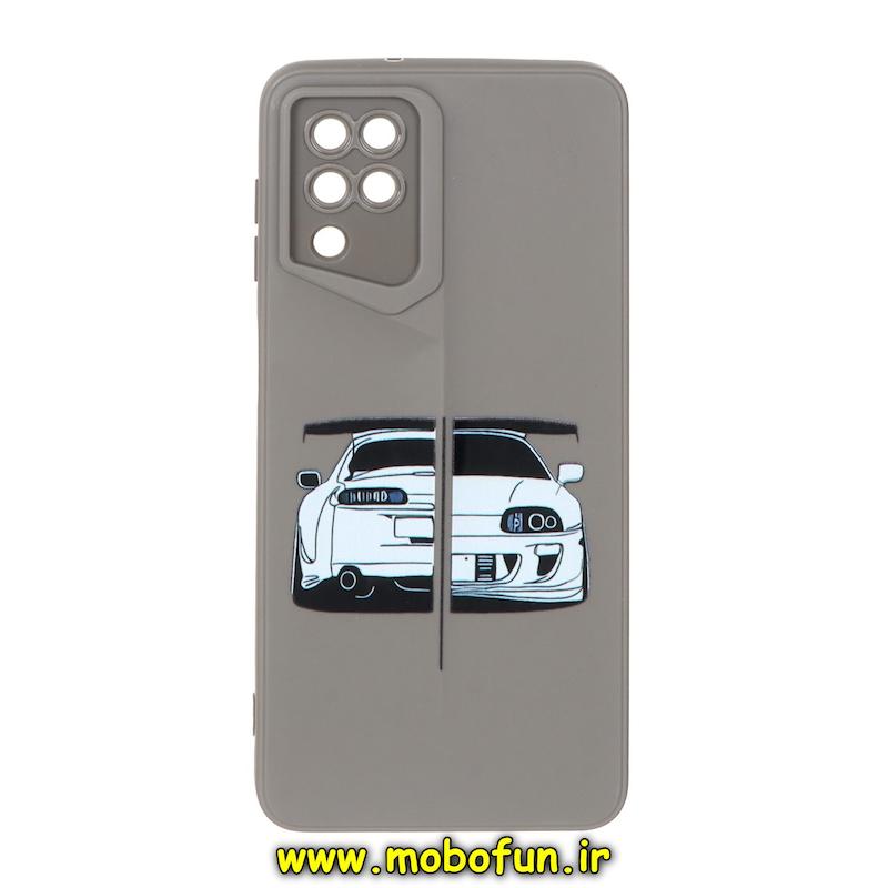 قاب گوشی Galaxy A12 / Galaxy M12 سامسونگ Porsche Design سیلیکونی ژله ای محافظ لنز دار فانتزی ماشین خفن خاکستری کد 74785