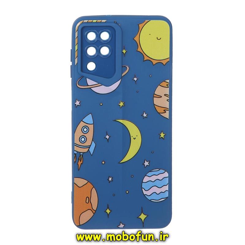 قاب گوشی Galaxy A12 / Galaxy M12 سامسونگ Porsche Design سیلیکونی ژله ای محافظ لنز دار فانتزی بیسکویت فضا آبی کد 74791