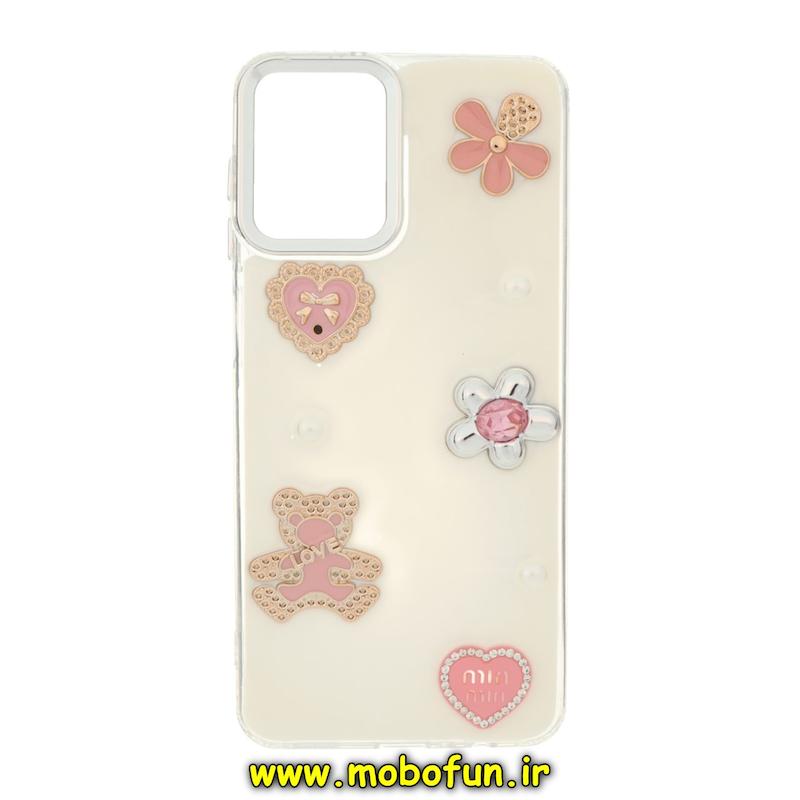 قاب گوشی Galaxy A12 / M12 سامسونگ فانتزی برجسته رزینی Luxury Case لنز و دکمه کرومی کد 74800