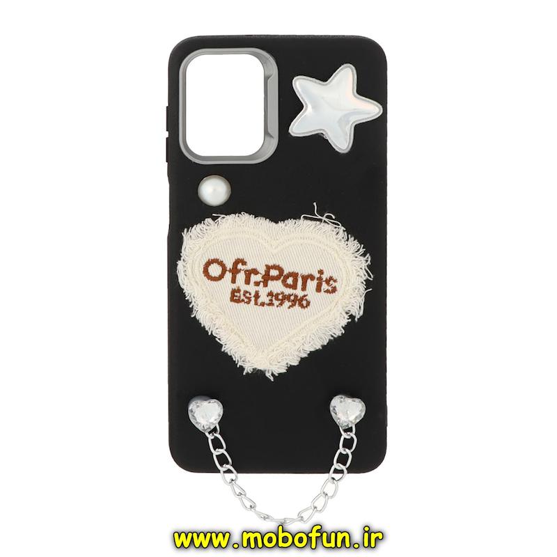 قاب گوشی Galaxy A12 / M12 سامسونگ لدر دیزاین SOFT Lether Design فانتزی قلبی سیلیکونی طرح چرم مشکی کد 74810