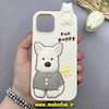 قاب گوشی iPhone 13 / iPhone 14 / iPhone 15 آیفون سیلیکونی پاک کنی FUN PUPPY طرح سگ پشمالو برجسته کد 83057
