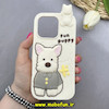 قاب گوشی iPhone 16 Pro آیفون سیلیکونی پاک کنی FUN PUPPY طرح سگ پشمالو برجسته کد 83063