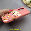 قاب گوشی Galaxy A56 سامسونگ سیلیکونی پاک کنی طرح دونات برجسته صورتی کد 83048