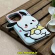 قاب گوشی iPhone 13 Pro / iPhone 14 Pro آیفون سیلیکونی پاک کنی عروسکی کارتونی طرح خرگوش کیوت برجسته کد 84912