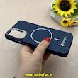 قاب گوشی Galaxy A05S سامسونگ لدر دیزاین SOFT Lether Design اسپیگن Spigen سیلیکونی طرح مگ سیف سرمه ای کد 87023