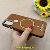 قاب گوشی Galaxy A11 / Galaxy M11 سامسونگ لدر دیزاین SOFT Lether Design اسپیگن Spigen سیلیکونی طرح مگ سیف قهوه ای کد 87035