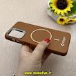 قاب گوشی Galaxy A13 4G / Galaxy A04S سامسونگ لدر دیزاین SOFT Lether Design اسپیگن Spigen سیلیکونی طرح مگ سیف قهوه ای کد 87043