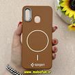 قاب گوشی Galaxy A20 / Galaxy A30 سامسونگ لدر دیزاین SOFT Lether Design اسپیگن Spigen سیلیکونی طرح مگ سیف قهوه ای کد 87063