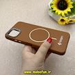 قاب گوشی Galaxy A22 5G سامسونگ لدر دیزاین SOFT Lether Design اسپیگن Spigen سیلیکونی طرح مگ سیف قهوه ای کد 87077