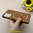 قاب گوشی Galaxy A23 سامسونگ لدر دیزاین SOFT Lether Design اسپیگن Spigen سیلیکونی طرح مگ سیف قهوه ای کد 87081